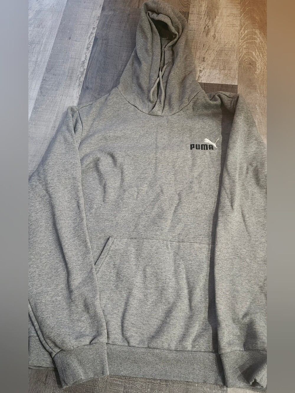 Puma Gray Pullover Hoodie with Chest Logo